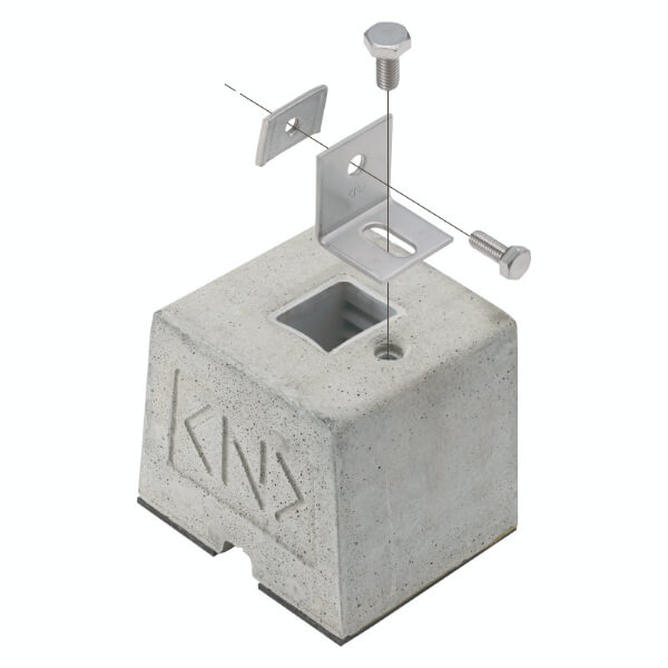 チャンネル架台用基礎ブロック（ゴムベース付き）